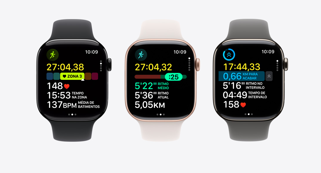 Telas de treino do Apple Watch Series 11: Zonas de Batimentos Cardíacos, Marcador de Ritmo, Exercício Personalizado com intervalos