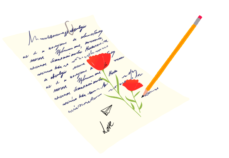 Elle çizilmiş illüstrasyonlar taşıyan el yazısı mektuplar kadraja giriyor.