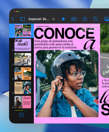 Se abre una ventana de Keynote que muestra los controles optimizados.