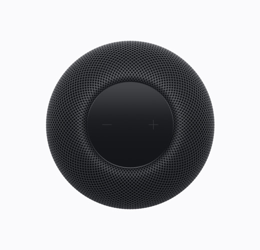 HomePod, keskiyön värinen, ylhäältä kuvattuna
