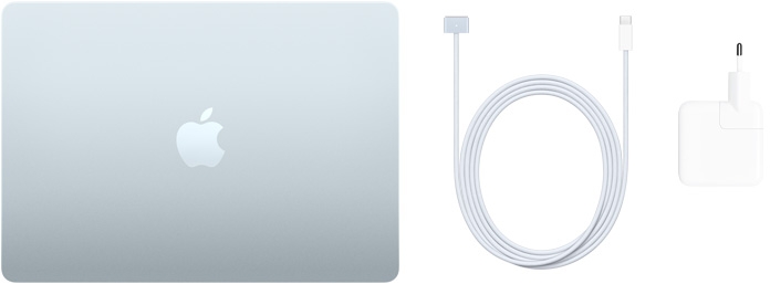 13 colių „MacBook Air“, USB‑C į „MagSafe 3“ laidas bei 30 W USB‑C maitinimo adapteris