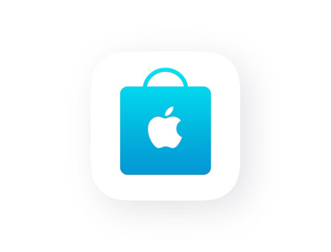 App Apple Store, ícono de bolsa, azul