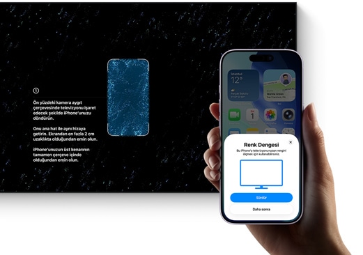 Televizyona renk dengesi ayarı yapmak için iPhone kullanılıyor