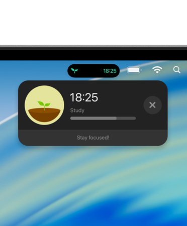 Mac aygıtı ekranının tepeden görünümünde Uber Eats için genişletilmiş Canlı Etkinlik ile menü çubuğu gösteriliyor