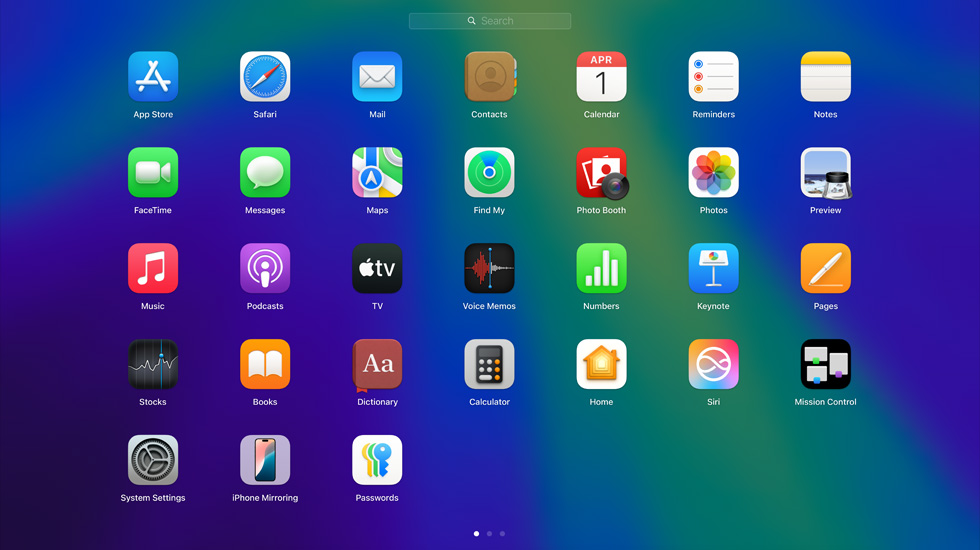 螢幕上以格線格式顯示各種 app 圖示。