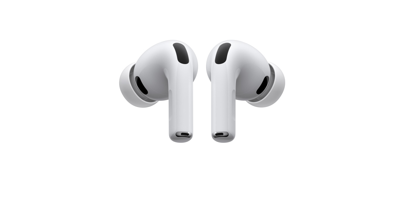 AirPods Pro 3, écouteurs sans fil gauche et droit, couleur blanche, embouts en silicone