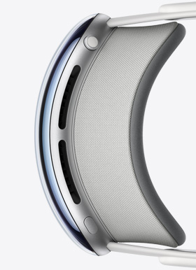 حاجب الضوء مثبّت مغناطيسياً على إطار Apple&nbsp;Vision&nbsp;Pro المصنوع من الألومنيوم