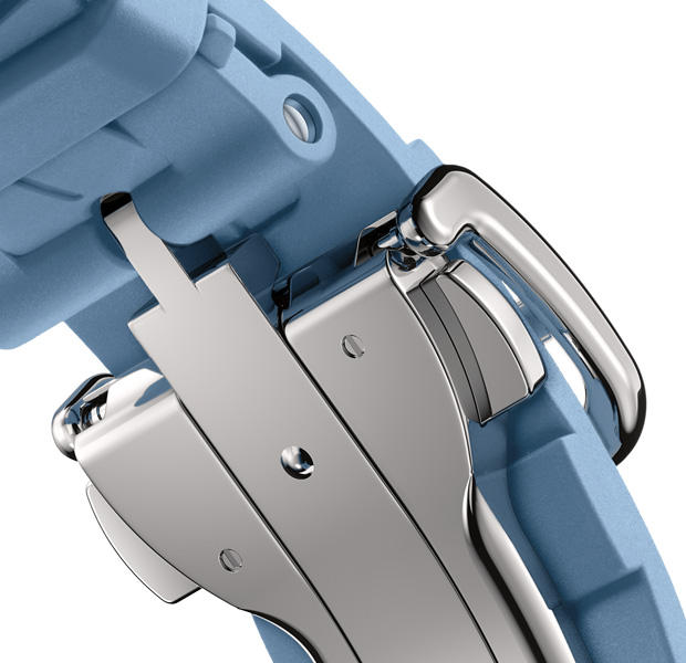 Apple Watch Hermès Series 11, Kilim-armband, färgen Bleu Pastel, spänne i silver