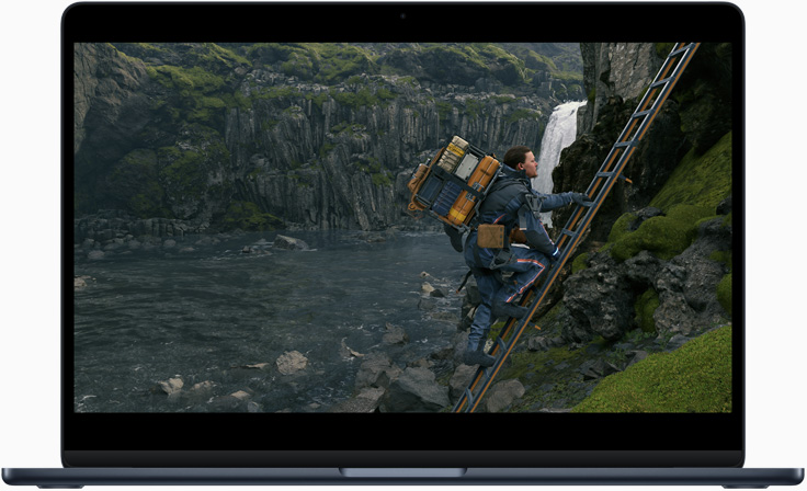 MacBook Air screen showing gaming to demonstrate M4 chip capabilities